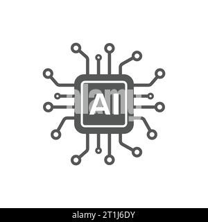 AI Processor vector icon for websites and mobile minimalistic flat ...