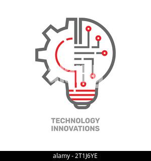 Gear lamp logo design with industry or engineering concept. Technology Solutions concept. EPS 10 Stock Vector