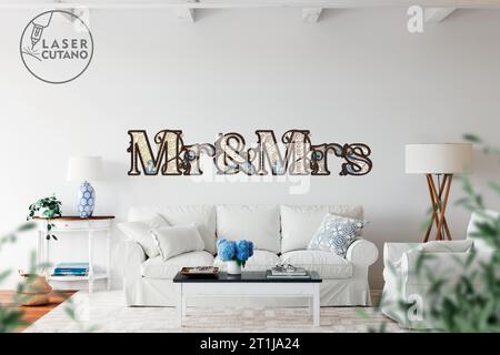 MR & MRS Digital multilayer layout files are specially prepared for the laser cut, CNC router machine and other cutting machines. Stock Vector