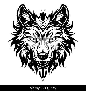 wolf wild animal head logo and symbol illustration Stock Vector