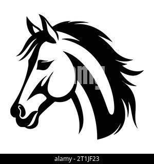 horse wild mammal animal head logo and symbol illustration Stock Vector