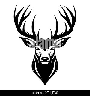 deer mammal wild animal head logo and symbol illustration Stock Vector