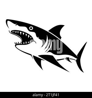 shark fish wild animal logo and symbol illustration Stock Vector