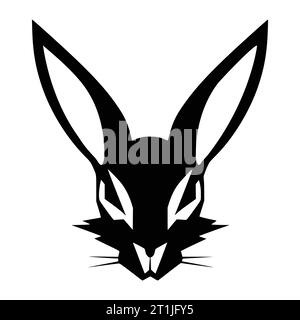 rabbit bunny wild animal head illustration for logo or symbol Stock Vector