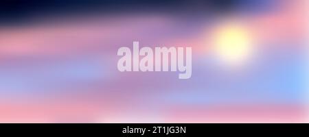 Pink sky background. Pastel abstract purple gradient sunset. Watercolor winter cold wallpaper. Vector blurred sunset landscape. Stock Vector