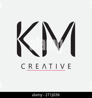 KM logo with vectorize format. logo, name, brand Stock Vector