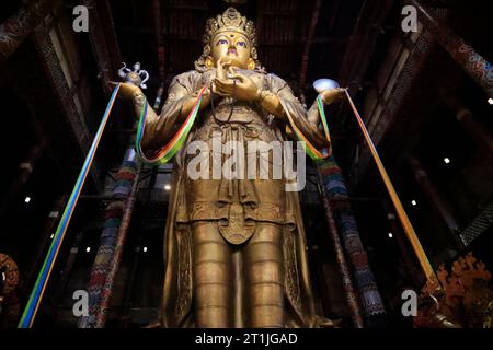 The huge golden buddha statue of Migjid Janraisig, Ulaanbaatar Stock Photo
