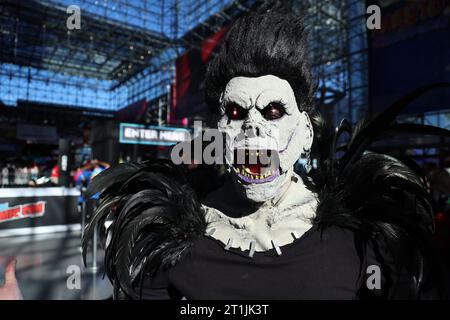 Reuben wears a frightening mask as he attends New York Comic Con 2023 at the Jacob Javits Center on October 13, 2023 in New York City. (Photo: Gordon Donovan) Stock Photo