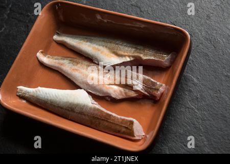 Raw, fresh fillets from a Tub gurnard, Chelidonichthys lucerna, that was caught in the English Channel. Dorset England UK GB Stock Photo