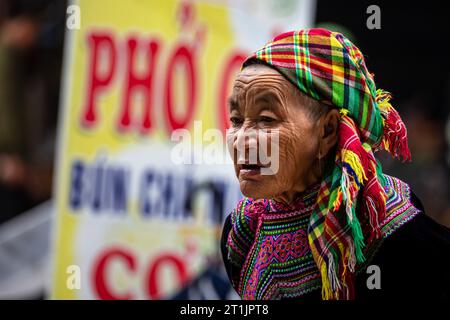 People of the Bac Ha Market in North Vietnam Stock Photo