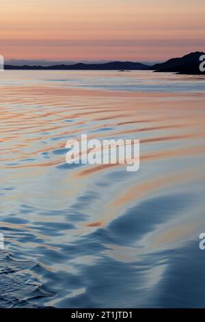 Canada, Nunavut, Northwest Passage, transiting the Bellot Strait at sunrise. Stock Photo