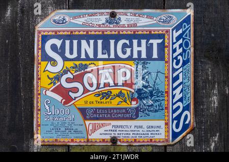 Vintage enamel sign advertising Sunlight Soap Stock Photo