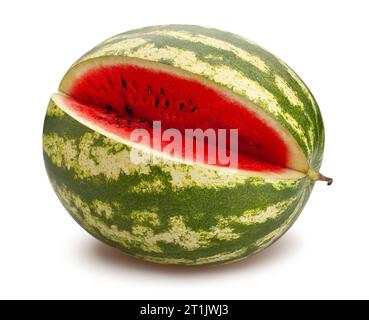 sliced watermelon path isolated on white Stock Photo