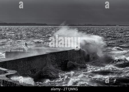 Power of the Sea, Burghead Pier Stock Photo