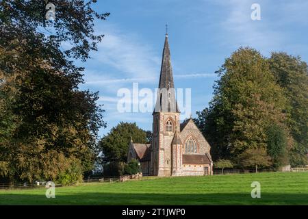 St Mary's parish church in Preston Candover, a Hampshire village, England, UK, during October or autumn Stock Photo