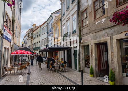 Street in Old Town of Aveiro city in Portugal Stock Photo