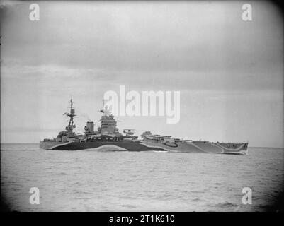 The Royal Navy during the Second World War The British battleship HMS RODNEY underway off Mers-El-Kebir. Stock Photo