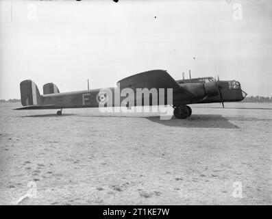 Aircraft of the Royal Air Force 1939-1945- Armstrong Whitworth Aw.38 Whitley. Whitley Mark III, K8994 ?E?, of No. 10 Operational Training Unit, taxying at Abingdon, Berkshire. Stock Photo