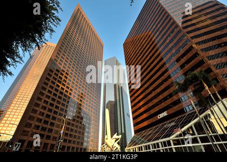 Skyscrapers and Urban Art in Downtown Los Angeles, California Stock Photo