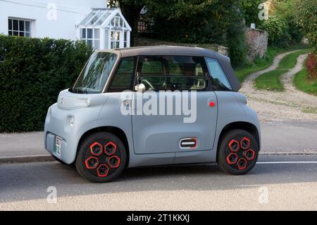 The Citroën Ami, this tiny French electric vehicle (EV), looks like a small car but is legally classified as a quadricycle. Ideal as an urban runabout. Stock Photo