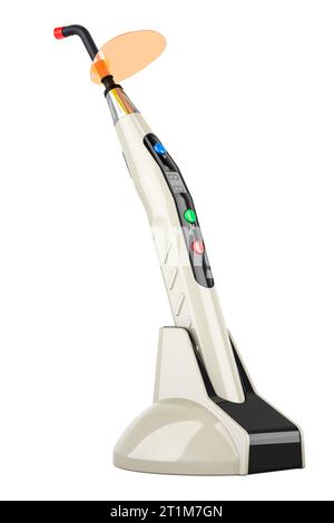 Wireless dental curing light LED with stand, 3D rendering isolated on white background Stock Photo