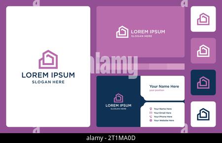 Letter b logo design template with house building design graphic vector illustration. Symbol , icon, creative. Stock Vector