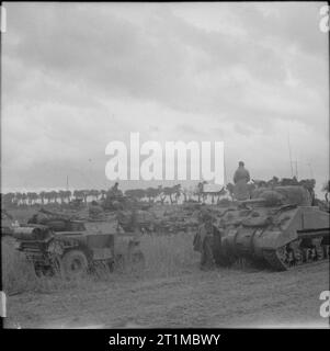 Sherman tanks of 11th Armoured Division during the advance towards ...