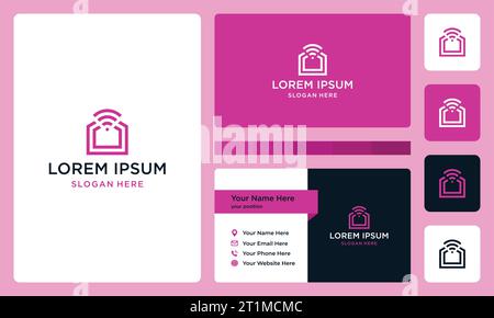 Smart home logo design template with signal connection graphic vector illustration. Symbol , icon, creative. Stock Vector