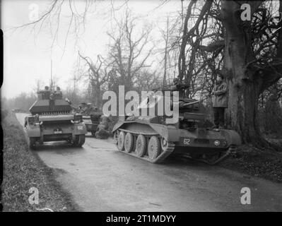 Mk Tank Cruiser Mk IVA tanks of 1st Armoured Division on an exercise in the UK ...