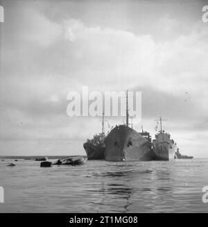 Malta during World War 2. A cargo ship entering Grand Harbour, Valletta ...