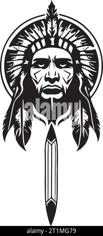 Great and lovely Native indians vector art Stock Vector