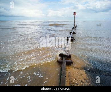 Humber estuary viewed from the beach at Cleethorpes Stock Photo