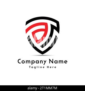 BDM shield with round shape logo design vector template, monogram logo, abstract logo, wordmark logo, lettermark logo, business logo, brand  logo, flat logo. Stock Vector