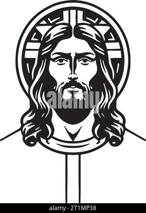 Gorgeous lovely Jesus Christ emblem vector art Stock Vector Image & Art ...