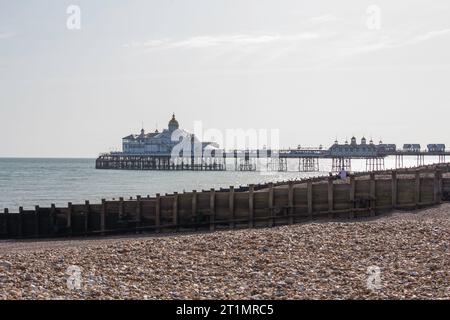 Eastbourne Pier on a winters day from the beach Stock Photo