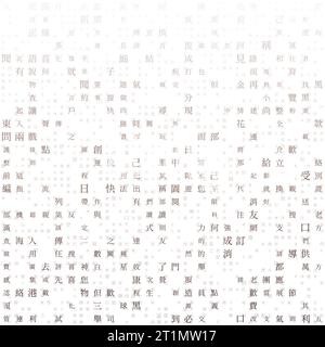 Letters Matrix Background. Random Characters of Chinese Traditional Alphabet. Gradient matrix pattern. Brown color theme backgrounds. Stock Vector