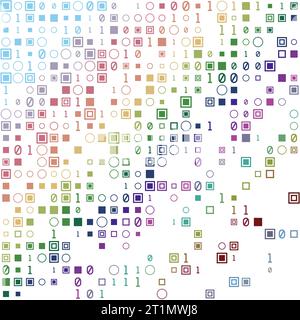 Appealing geometric matrix background in contrast colors. Creative square vector illustration. Stock Vector