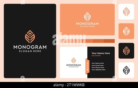 Initial letter monogram logo design template with growth graphic vector illustration. Symbol , icon, creative. Stock Vector