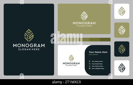 Initial letter monogram logo design template with growth graphic vector illustration. Symbol , icon, creative. Stock Vector