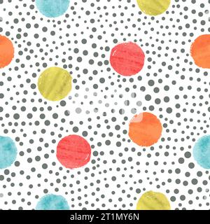 Circles background. Colorful polka dot seamless pattern. Vector dots illustration. Stock Vector