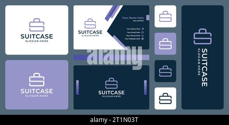 Suitcase logo design template with monogram letter S design graphic vector illustration. Symbol, icon, creative. Stock Vector
