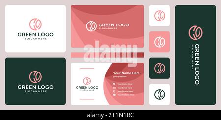Initial letter C in the shape of a leaf with a circle logo designs template graphic vector illustration. Symbol, icon, creative. Stock Vector