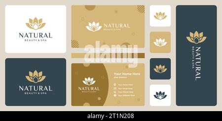 Luxury logo design concept, Flower lotus logo, Beauty or spa logo template graphic vector illustration. Symbol, icon, creative. Stock Vector