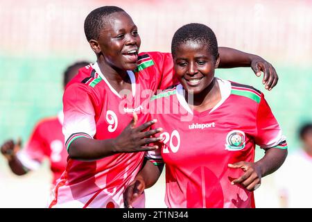 Marjolen Wafula Nekesa (right) and Michaela Khyrova of Slavia celebrate  goal during the final round