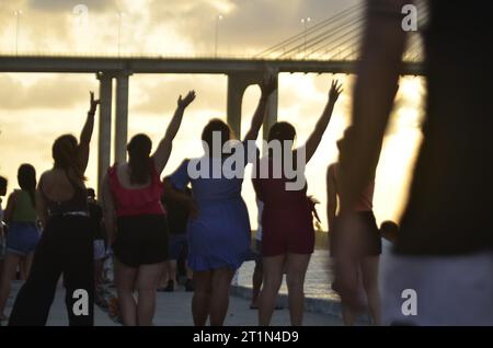 October 14, 2023, Natal, Rio Grande do Norte, Brasil: Natal (RN), 10/14/2023 - ECLIPSE/NATA/RN - Potiguares gather at strategic points all over to observe the Annular Solar Clipse. The capital of Rio Grande do Norte was one of the main cities in the country to observe the phenomenon of the Annular Solar Eclipse, it started around 3:25 pm and lasted 5:27 pm, Brasilia time. As a result, the sale of filters for welders No. 10 to 14 was no longer available for sale in construction materials in Natal-RN. (Foto: JosÃƒ © Aldenir/Thenews2/Zumapress) (Credit Image: © Jose Aldenir/TheNEWS2 via ZUMA Pres Stock Photo