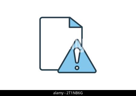 Document error icon. document with exclamation mark. icon related to Warning, notification. suitable for web site, app, user interfaces, printable etc Stock Vector