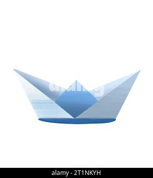 Paper boat isolated on white background Stock Photo