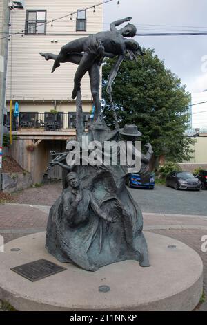 A Time sculpture on George Street in St. John's, Newfoundland & Labrador, Canada Stock Photo