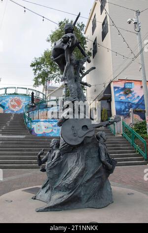 A Time sculpture on George Street in St. John's, Newfoundland & Labrador, Canada Stock Photo