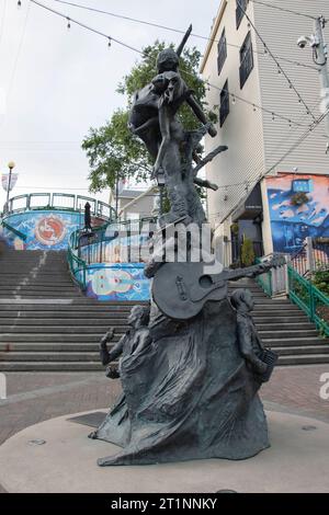 A Time sculpture on George Street in St. John's, Newfoundland & Labrador, Canada Stock Photo